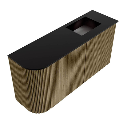Mondiaz JOYA 81.6cm toiletmeubel - ronding links kleur Dusk - Wastafel FAYE positie Rechts Zonder kraangat kleur Urban.
