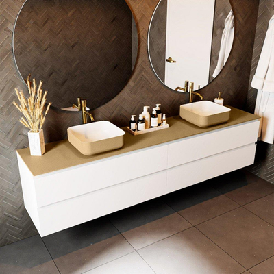 Mondiaz TOP 46 Topblad - 220x46x0.9cm - geschikt voor afdekplaat - Solid surface - Oro