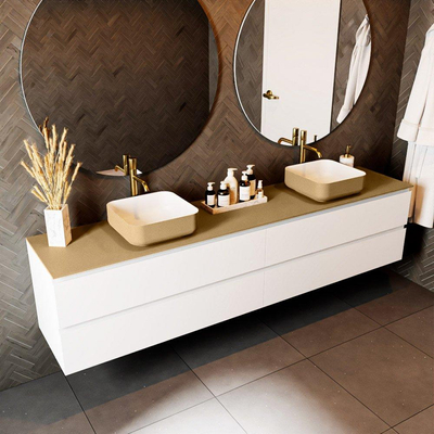 Mondiaz TOP 46 Plan sous vasque - 220x46x0.9cm - compatible comme plan de meuble - solid surface - Oro
