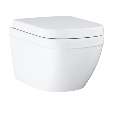 GROHE Euro Pack WC suspendu à fond creux sans bride 37.4x54cm avec abattant frein de chute et déclipsable Blanc
