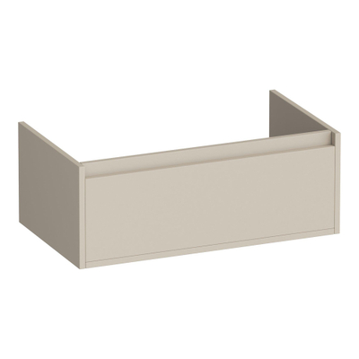 BRAUER Hope wastafelonderkast - 80x30x45.5cm - 1 softclose lade greeploos - 1 sifon uitsparing - mat beige