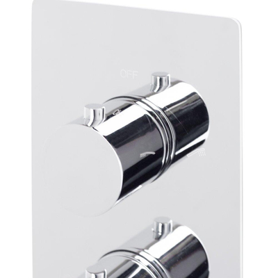 Fortifura Calvi Inbouw Regendoucheset - thermostatisch - plafondarm - glijstang - 25cm - hoofddouche - staaf handdouche - gladde doucheslang - hoogglans chroom