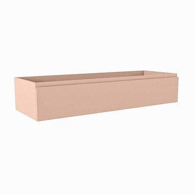 Mondiaz FOGE wastafelonderkast - 130x45x25cm - 1 lade - uitsparing midden - softclose - Rosee