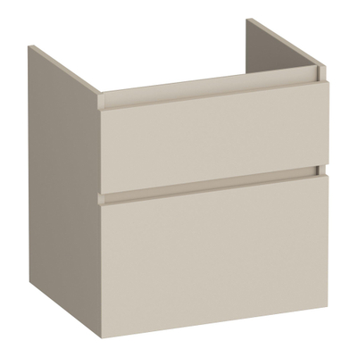 BRAUER Delight wastafelonderkast - 60x46x60cm - 2 softclose lades - greeploos - 1 sifon uitsparing - mat beige