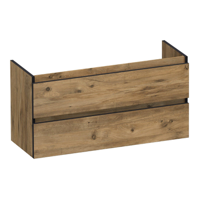 BRAUER Joy Edge wastafelonderkast ondiep 100 2 softclose lades - greeploos - 1 sifon uitsparing - Chateau