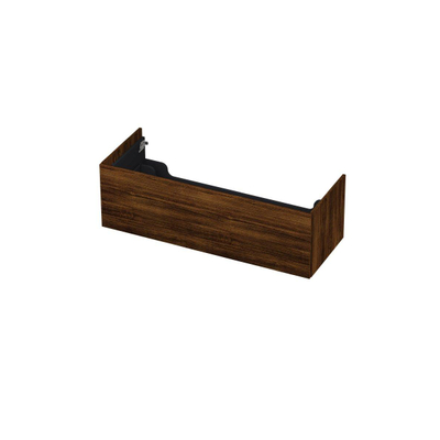 INK Wastafelonderkast - 120x45x37.6cm - 1 lade - push to open - met recht opdekfront - MFC - Koper eiken