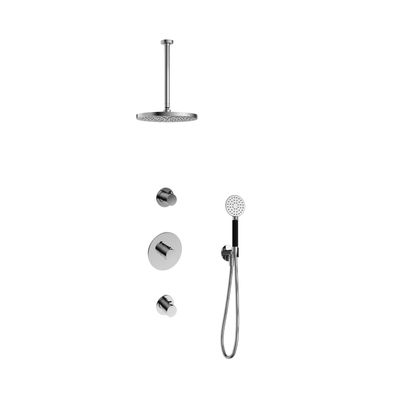 Hotbath Cobber IBS20 Regendoucheset - inbouw - 30cm plafondarm - 30cm ronde hoofddouche - 3 standen handdouche - hoogglans chroom