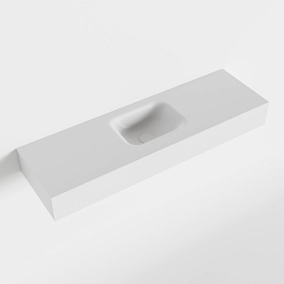 MONDIAZ LEX Lavabo à poser - 100x30x12cm - 0 trous de robinet - cuve au milieu - Solid Surface Talc mat