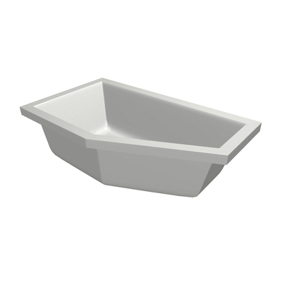 Xenz Society Baignoire d'angle - 160x90x53 - bonde au milieu - gauche - acrylique - blanc