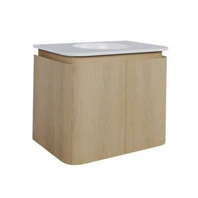 Thebalux Epoch Toiletmeubel - 51x35x41cm - ronde hoeken - 2 deuren - Corian wastafel - zonder kraangat - Blanc