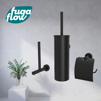 FugaFlow Efficiente Acces Ensemble accessoires WC trois pièces noir