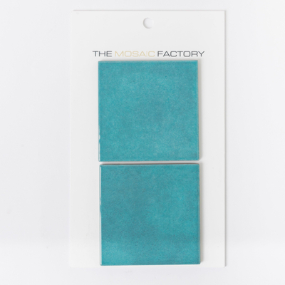ÉCHANTILLON The Mosaic Factory Kasba carreau mosaïque 9.7x9.7x0.65cm carreau mural pour intérieur et extérieur carré porcelaine Brillant Ocean Blue