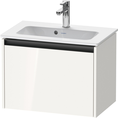Duravit Ketho 2 meuble sous-lavabo avec 1 tiroir 61x39x44cm avec poignée blanc haute brillance anthracite
