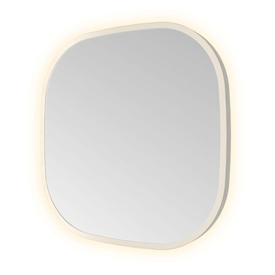Hotbath &MORE Spiegel in aluminium frame / contour - 40x40cm - inclusief indirect LED - color changing - dimbaar - dottless - met afstandsbediening - geborsteld RVS 316