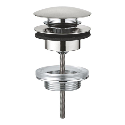 Grohe Lineare New Waterbesparende Wastafelkraan - XS-Size - met temperatuurbegrenzer - met klikwaste - Supersteel (RVS)