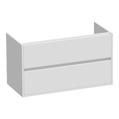 BRAUER Adore wastafelonderkast - 100x46x55cm - 2 softclose lades - greeploos - 1 sifon uitsparing - mat wit