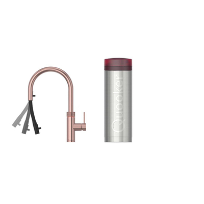 Quooker flex robinet d'eau bouillante - bec pivotant et extractible - réservoir PRO3 - eau chaude / bouillante - cuivre rose
