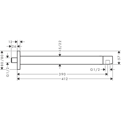 Hansgrohe Raindance alive bras de douche - 39cm - Chrome noir brossé (anthracite)
