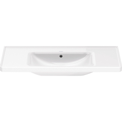 Duravit D-neo Wastafel - met waskom midden - zonder kraangat - met overloop - 100.5x48cm - met wondergliss - wit