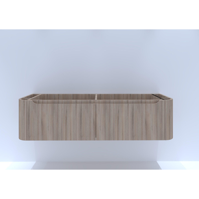 H&R badmeubelen Juice Wastafelonderkast - 160x45x40cm - afgeronde hoeken - 2 lades - geïntegreerde greep - rockford oak