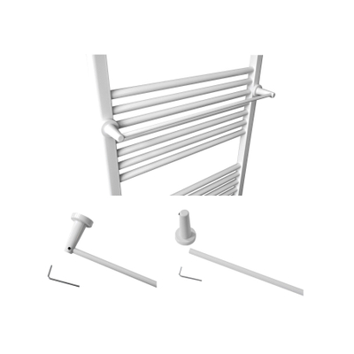 Sanicare porte-serviettes magnétique avec embouts ronds Blanc