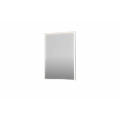 INK SP19 miroir - 60x4x80cm rectangle en cadre acier incl dir LED - chauffage - changement de couleur - dimmable et interrupteur - mat blanc