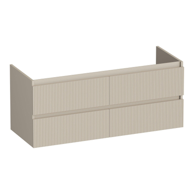BRAUER Joy Wavy wastafelonderkast 120 4 softclose lades - greeploos - 2 sifon uitsparingen - mat beige