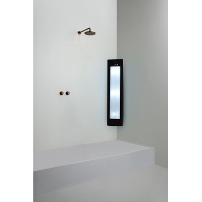 Sunshower Round Medium Plus infrarouge + lumière UV en saillie incl. kit d'installation angle 140x33x25cm Black