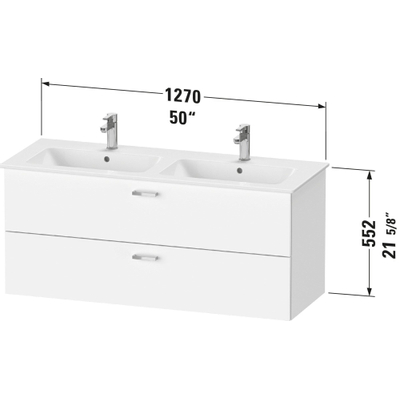 Duravit Xbase Wastafelonderkast Hangend 1275X552X475Mm 2 Lades