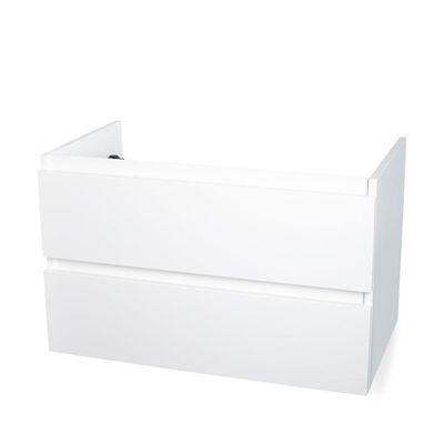 BRAUER Solution Ensemble meuble salle de bain 80x51.5x45.5cm avec lavabo en pierre fine 1 trou de robinetterie blanc mat