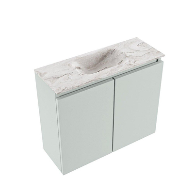 MONDIAZ TURE-DLUX 60cm toiletmeubel Greey. EDEN wastafel Glace positie midden. Met 1 kraangat.