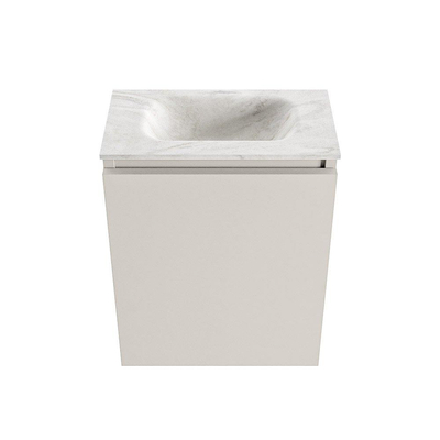MONDIAZ TURE-DLUX Meuble de WC 40 cm Linen. Lavabo EDEN Ostra position centrale. Sans trou de robinet.