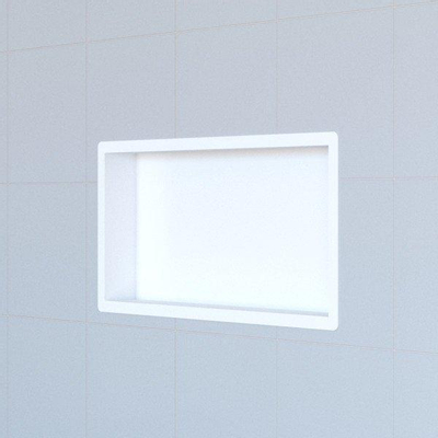 Saniclass Hide Niche de salle de bains 30x60x7cm inox avec bride d'installation Blanc