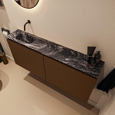 MONDIAZ TURE-DLUX 120cm toiletmeubel Rust. EDEN wastafel Lava positie links. Zonder kraangat.