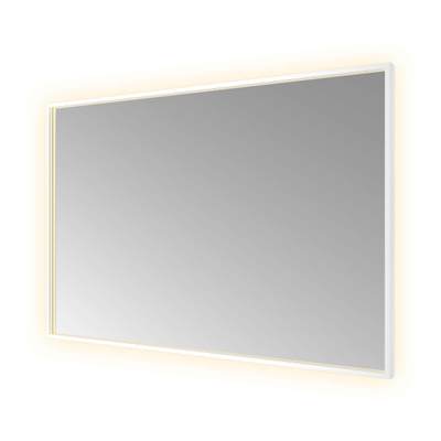 Hotbath &MORE Spiegel - 120x80cm - directe en indirecte LED - color changing - spiegelverwarming - dimbaar - met afstandsbediening - PVD - geborsteld gunmetal (wit)