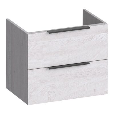 BRAUER Elevate meuble sous lavabo peu profond 60 excl. poignées à poser 2 tiroirs softclose et 1 découpe pour le siphon - Forest Seashell