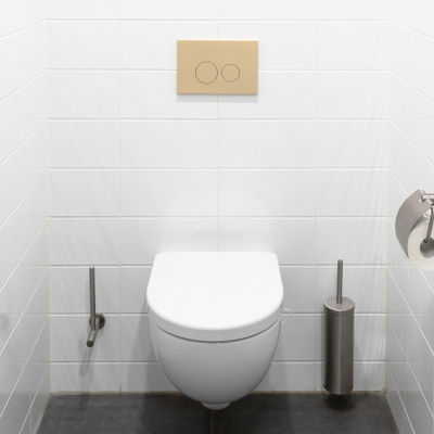 QeramiQ Push Plaque de commande - pour réservoir encastré Geberit UP320 - double chasse - boutons ronds - plastique beige