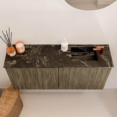 Mondiaz JOYA-DLUX 90cm toiletmeubel - kleur Dusk - Wastafel FAYE positie Rechts 1 kraangat kleur Lava.