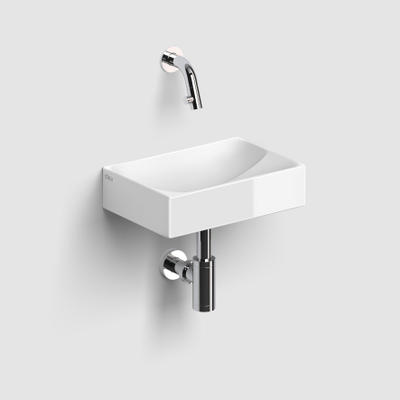Clou Vale fonteinen keramiek fontein 28x19x7cm zonder kraangat Wit glanzend OUTLETSTORE