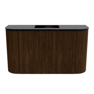 Mondiaz JOYA 73.2cm toiletmeubel - ronding links en rechts kleur Walnut - Wastafel FAYE positie Midden Zonder kraangat kleur Urban.
