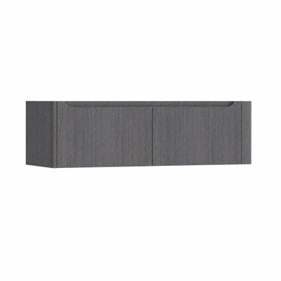 H&R Badmeubelen Juice Meuble sous lavabo - 140x45x40cm - coin droit arrondi - 2 tiroirs - poignée intégrée - Wenge