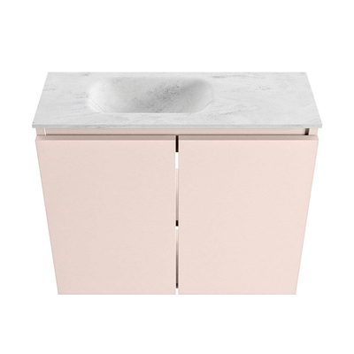 MONDIAZ TURE-DLUX 60cm toiletmeubel Rosee. EDEN wastafel Opalo positie links. Met 1 kraangat.