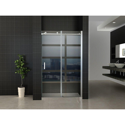 Wiesbaden Slide Porte coulissante de niche 1200 x 2000 x 8 mm verre clair nano/chrome