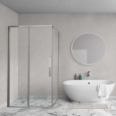 Aqua Vista Lokla paroi latérale - 30x200cm - incl. kit de montage - pour cabine de douche - inox brossé