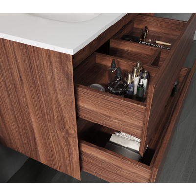 Saniclass Terra Meuble sous lavabo - 80cm - 2 tiroirs - châtaignier