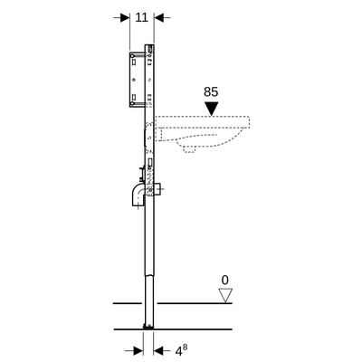 GeberitDuofixgeberit duofix, wst, smal, inbouw wandkr.: b=44cm, h=112–130cm, d=11cm