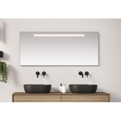 LoooX Black Line miroir – rectangle – 140 x 60 cm – LED directe – Noir mat