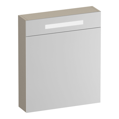 BRAUER Promise Deluxe spiegelkast - 60x70x15cm - met verlichting 1 rechtsdraaiende dubbelzijdige spiegeldeur mat beige