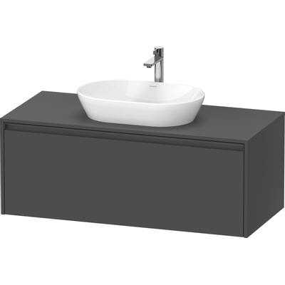 Duravit Ketho.2 Wastafelonderbouwkast - inclusief consoleplaat - met 1 lade - 120x55x45.9cm - met handgreep antraciet - grafiet mat