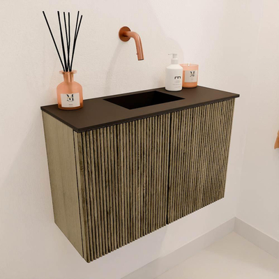 Mondiaz JOYA 60cm meuble de toilette - couleur Dusk - Vasque FAYE position Milieu Sans trou de robinet couleur Urban.